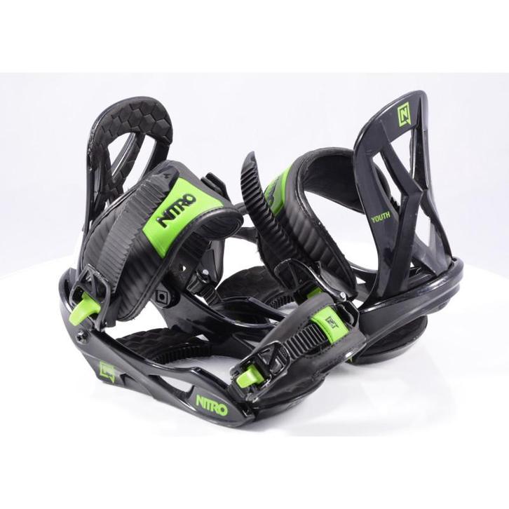 XS snowboard bindingen NITRO YOUTH, black/green ( TOP staat, Sport en Fitness, Snowboarden, Verzenden