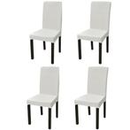 vidaXL Housse de chaise droite extensible 4 pcs CrÃ¨me, Verzenden, Neuf