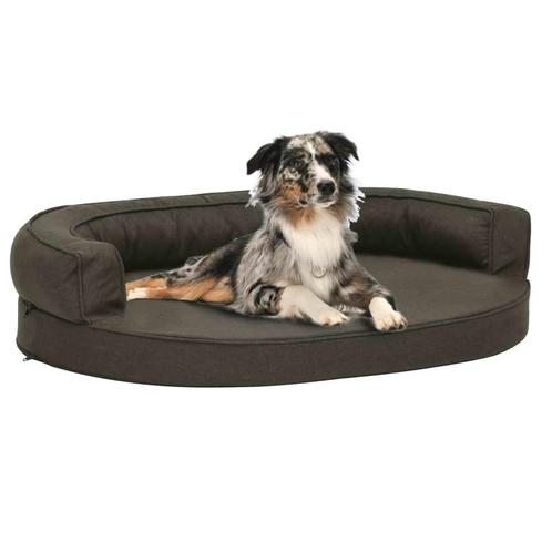 vidaXL Hondenbed ergonomisch linnen-look 75x53 cm, Dieren en Toebehoren, Honden-accessoires, Nieuw, Verzenden