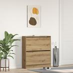 vidaXL Schoenenkast met Flip Lade Gerookt Eiken 80x21x87,5, Huis en Inrichting, Kasten | Schoenenkasten, Verzenden, Nieuw