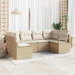 vidaXL Tuinbank Set met kussen met opslag 6 pcs Beige en, Tuin en Terras, Verzenden, Nieuw