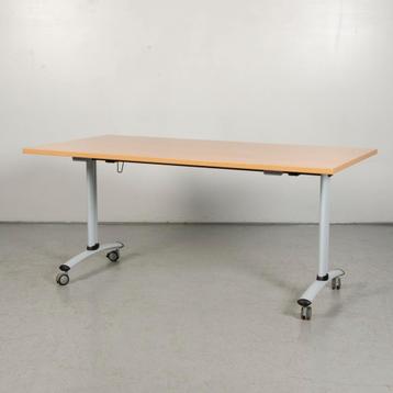 Verrijdbare Klaptafel Solidesk - Beuken blad - 160 x 80 cm beschikbaar voor biedingen