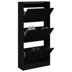 vidaXL Schoenenkast 60x21x125,5 cm bewerkt hout zwart, Huis en Inrichting, Verzenden, Nieuw