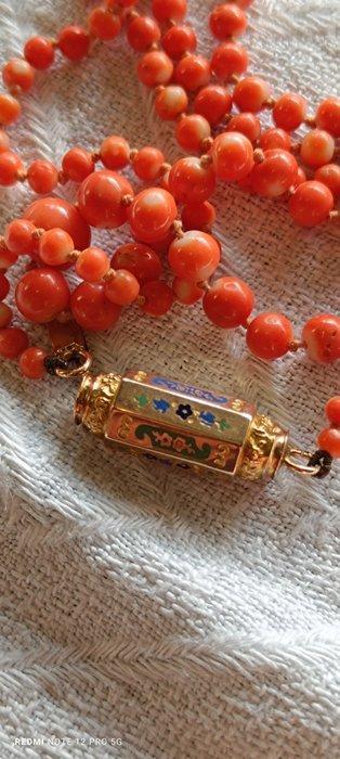 Halsketting - 18 karaat Geel goud Koraal - Koraal, Bijoux, Sacs & Beauté, Colliers