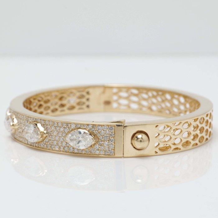 Armband - 14 karaat Geel goud - 5.00ct. tw. Diamant, Handtassen en Accessoires, Armbanden