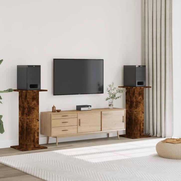 vidaXL Speakerstandaards 2 st 30x30x95 cm bewerkt hout, Audio, Tv en Foto, Luidsprekerboxen, Nieuw, Verzenden