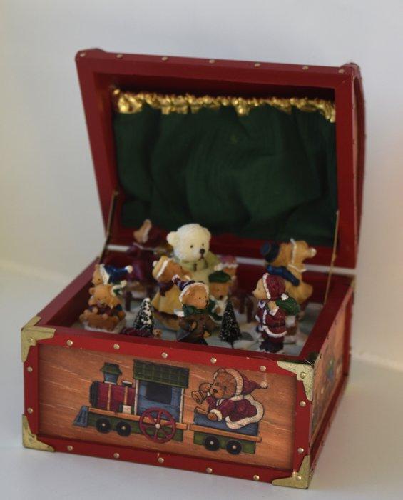 Kerstdecoratie Sankyo - romantische muziekdoos/koffertje met, Diversen, Kerst