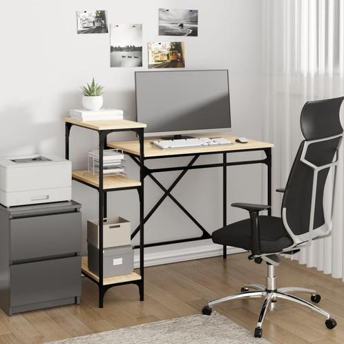 vidaXL Bureau schappen 105x50x90 bewerkt hout en ijzer, Huis en Inrichting, Bureaus, Nieuw, Verzenden