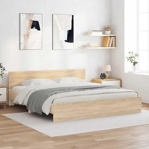vidaXL Bedframe met hoofdeinde sonoma eikenkleur 180x200 cm, Huis en Inrichting, Slaapkamer | Bedden, Nieuw, Verzenden