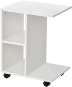 Bijzettafel - op wielen - 45x35x58 cm - wit, Huis en Inrichting, Tafels | Bijzettafels, Ophalen of Verzenden, Nieuw