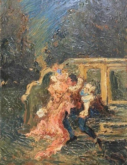 Adolphe Monticelli (1824-1886), Follower - Scène galante, Antiek en Kunst, Kunst | Schilderijen | Klassiek