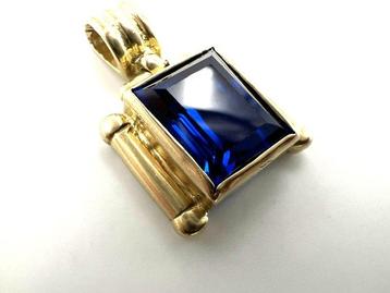 Hanger - 18 karaat Geel goud - 2.50ct. tw. Saffier