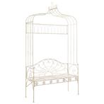 vidaXL Banc de jardin 122 cm Fer Blanc antique, Verzenden, Neuf