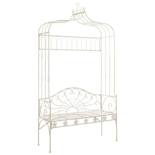 vidaXL Banc de jardin 122 cm Fer Blanc antique, Jardin & Terrasse, Ensembles de jardin, Neuf, Envoi