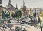 Jan Sluijters Jr. (1914-2005) - Piazza del populo, Rome, Antiquités & Art