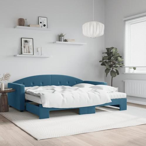 vidaXL Slaapbank onderschuifbed en matrassen 90x200 cm, Huis en Inrichting, Slaapkamer | Bedden, Nieuw, Verzenden