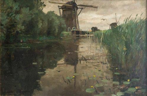 Victor Olivier Gilsoul (1867-1939) - Le moulin à vent, Antiek en Kunst, Kunst | Schilderijen | Klassiek