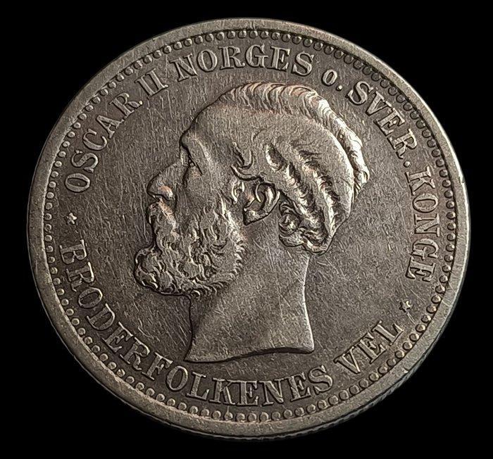 Noorwegen. Oscar II. 1 Krone 1904 / Key date - last year low, Postzegels en Munten, Postzegels | Europa | Rusland