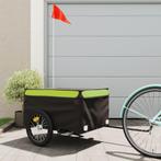 vidaXL Fietstrailer 45 kg ijzer zwart en groen, Fietsen en Brommers, Verzenden, Nieuw