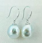 Oorbellen - 18 karaat Witgoud Parel - South Sea, Echte Barok, Nieuw