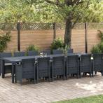 vidaXL Tuin Eetset met Kussens 13 pcs Antraciet, Verzenden, Nieuw