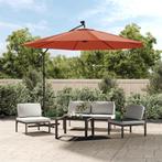 vidaXL Zweefparasol met LED-verlichting en stalen paal, Tuin en Terras, Verzenden, Nieuw