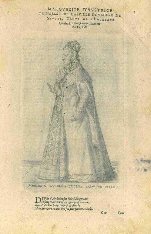 Portrait of Margaret of Austria, Duchess of Savoy, Antiquités & Art, Art | Eaux-fortes & Gravures