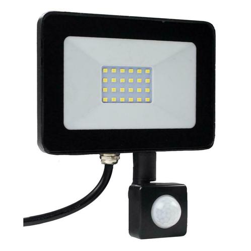 LED Floodlight - Bouwlamp 20W met sensor - Netstroom, Doe-het-zelf en Bouw, Bouwverlichting, Lamp met armatuur, Nieuw, Minder dan 50 watt