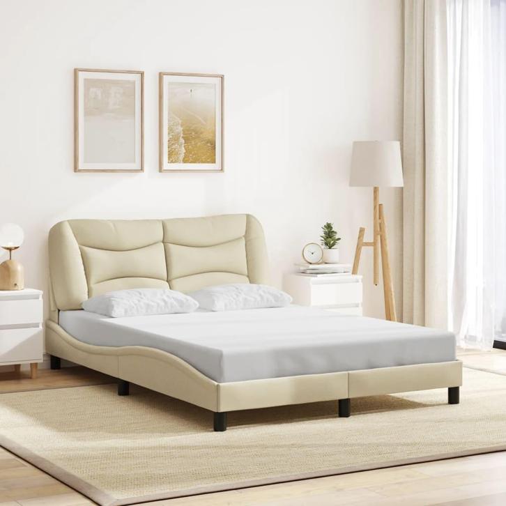 vidaXL Bedframe zonder matras Hvar 120x200 cm stof, Huis en Inrichting, Slaapkamer | Bedden, Nieuw, Verzenden