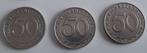 Duitsland. 3x 50 Reichspfennig pfennig pf 1939 A D J Nikkel