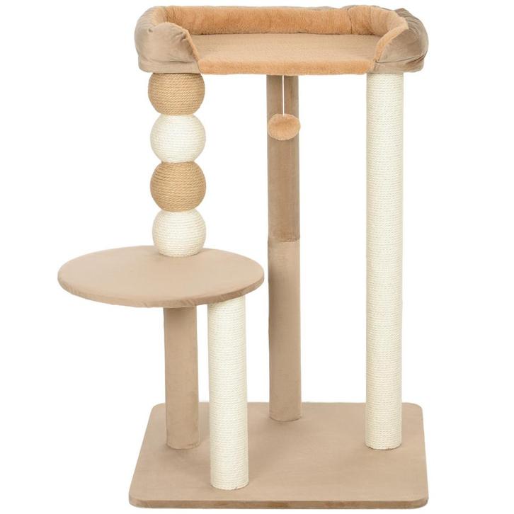Kattenkrabpaal- Springplank &amp; Speelbal - Koffiekleurig, Dieren en Toebehoren, Katten-accessoires, Nieuw, Ophalen of Verzenden
