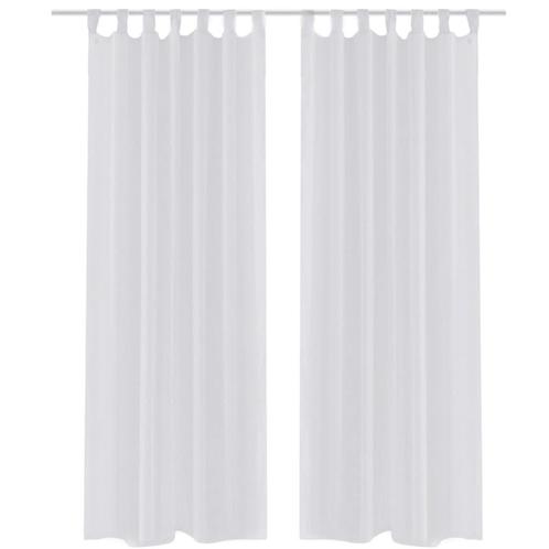 vidaXL Gordijn Wit 140x245 cm (2 stuks), Huis en Inrichting, Stoffering | Gordijnen en Lamellen, Nieuw, Verzenden