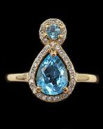 Topaze - Argent, Topaze bleue - Bague de foi - Argent 925 -
