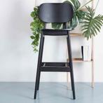 Houten barkruk | Zwart gebeitst | 77cm, Verzenden, Nieuw, Hout, 90 cm of meer