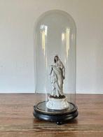 sculptuur, Maria met brandend hart in glazen stolp - 23.5 cm, Antiek en Kunst