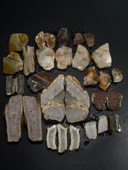 2,15 kg - Lot exclusif de 31 agates, quartz et onyx, Verzamelen, Mineralen en Fossielen