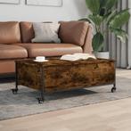 vidaXL Table basse avec roulettes chêne fumé bois, Maison & Meubles, Verzenden, Neuf