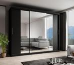 Meubella | Kledingkast mat zwart 250x62x200 schuifdeur, Huis en Inrichting, Nieuw, Verzenden