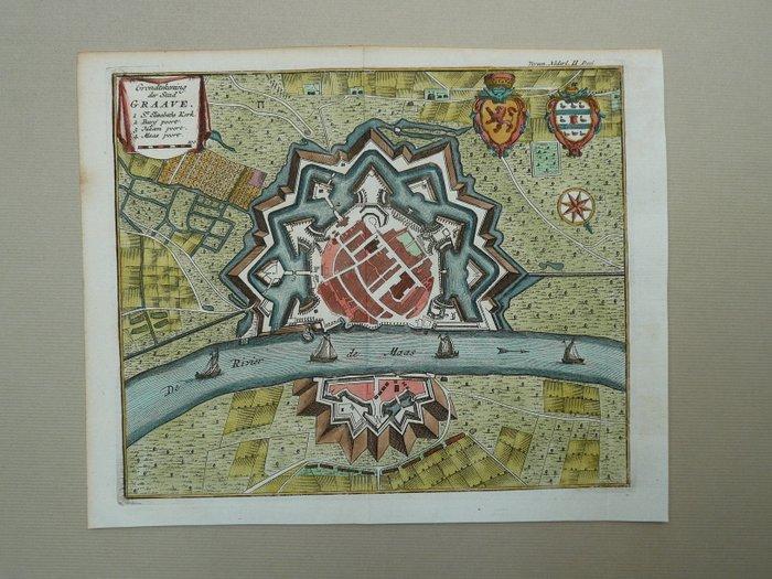 Nederland - Grave; Isaac Tirion - Grondtekening der Stad, Boeken, Atlassen en Landkaarten