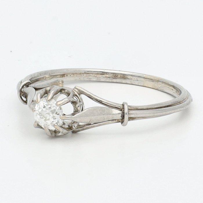 Ring - 18 karaat Witgoud Diamant (Natuurlijk) - Solitair, Bijoux, Sacs & Beauté, Bagues