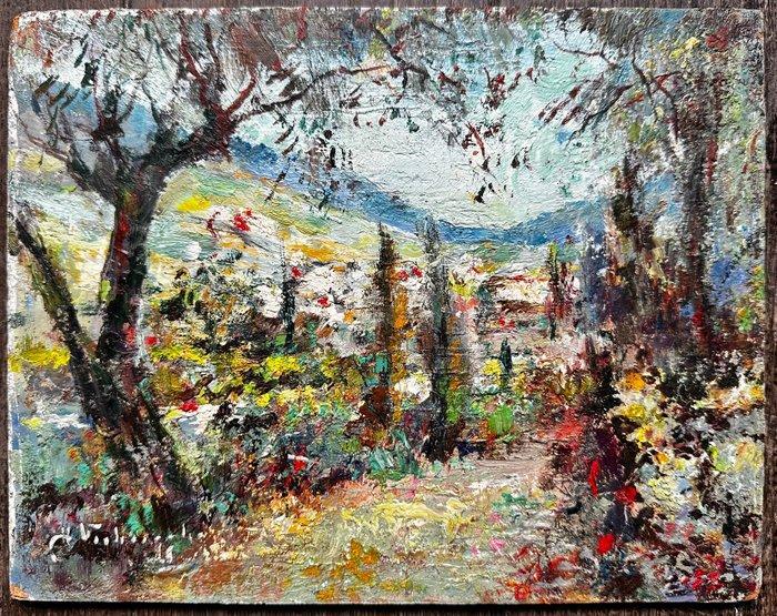 Charles Henri Verbrugghe (1877-1974) - Paysage fleuri -, Antiek en Kunst, Kunst | Schilderijen | Klassiek