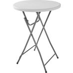 tectake Opklapbare statafel gemaakt van staal Ø80cm - wit, Tuin en Terras, Verzenden, Nieuw