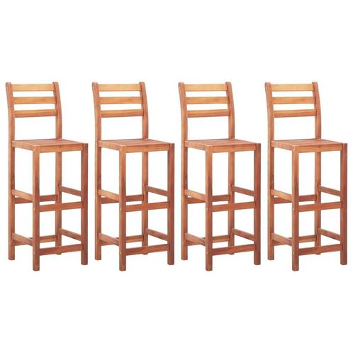 vidaXL Chaises de bar lot de 4 bois dacacia solide, Maison & Meubles, Tabourets de bar, Neuf, Envoi