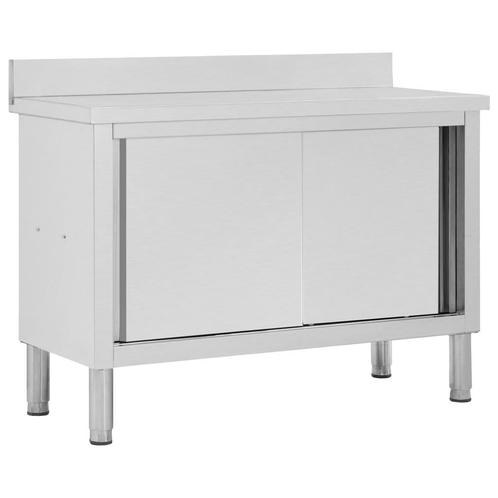 vidaXL Werktafel met schuifdeuren 120x50x(95-97) cm, Zakelijke goederen, Horeca | Overige, Verzenden