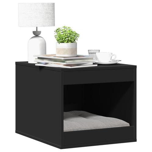 vidaXL Kattenbakkast 47x59x42 cm bewerkt hout zwart, Dieren en Toebehoren, Katten-accessoires, Nieuw, Verzenden