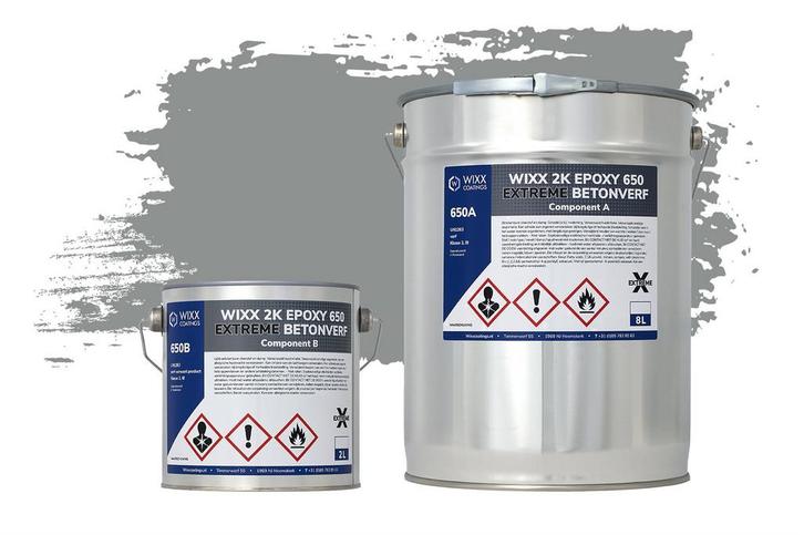 Wixx 2K Epoxy 650 Extreme Betoncoating RAL 7042 |, Doe-het-zelf en Bouw, Verf, Beits en Lak, Nieuw, Verzenden