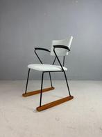 Schommelstoel - Hout, Staal, Wol - nieuw gestoffeerd