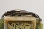 Bureauklok - Art Deco Marmer, Onyx, Verzilverd - 1930-1940 -, Antiek en Kunst