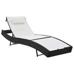 vidaXL Ligbed met kussen poly rattan zwart, Tuin en Terras, Verzenden, Nieuw