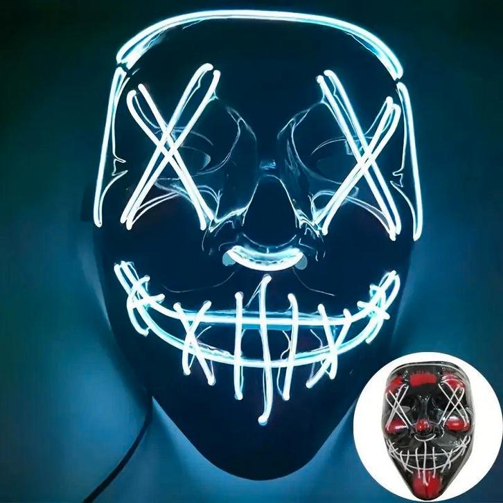 Halloween masker - LED  Wit, Verzamelen, Rookartikelen, Aanstekers en Luciferdoosjes, Nieuw, Verzenden